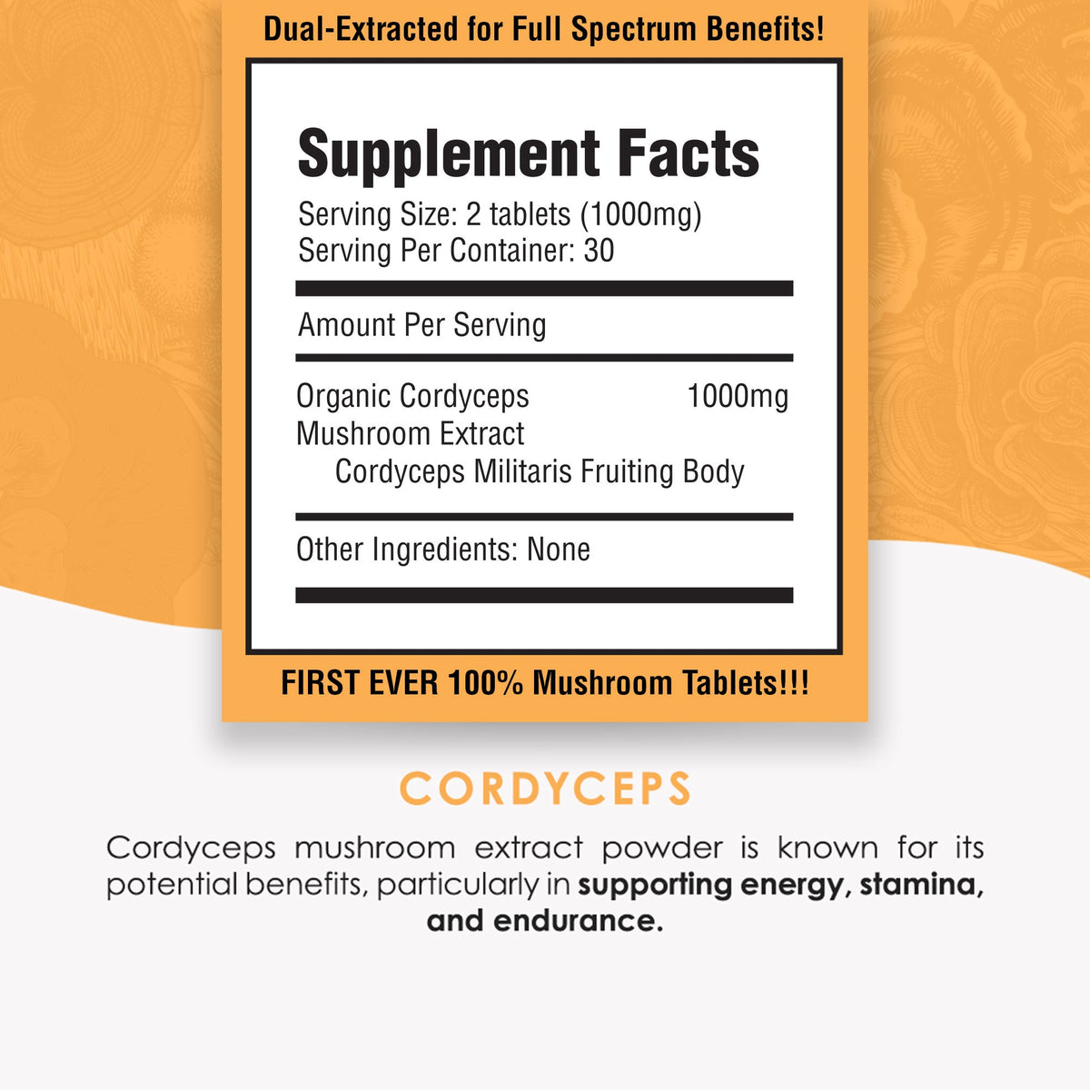 Cordyceps Mushroom Tablets